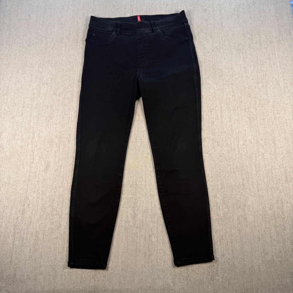 Spanx Ankle Skinny Jeans Womens Large Black Pull On High Rise 20278R‎